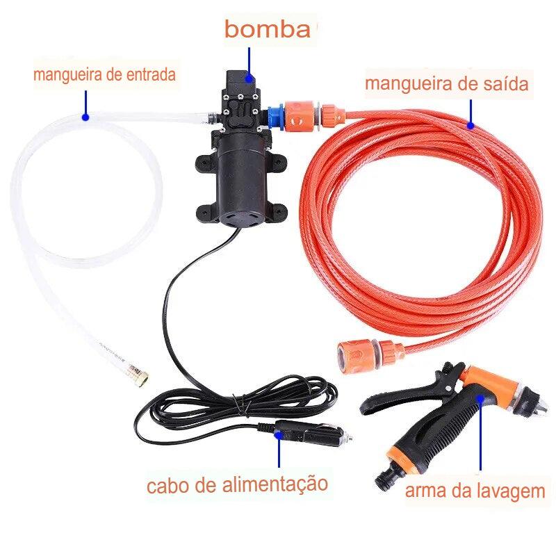 Bomba de Limpeza de Alta Pressão Portátil de 100W para Carros de 12V - Motorista Online Br