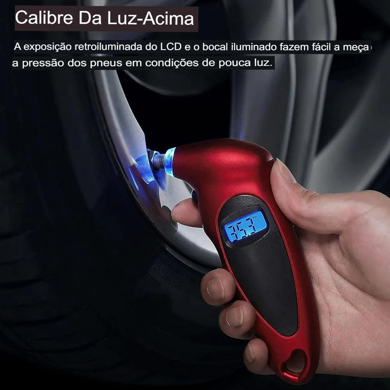 Medidor Digital de Pressão de Pneu Tela de LCD - Motorista Online Br